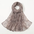 Lightweight voile scarf with taupe floral paisley pattern for sun protection shawl - Taupe Floral Pattern