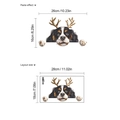 Christmas Cavalier King Charles Spaniel dog wall sticker with golden antlers decal - Christmas Cavalier King Charles Spaniel / 18*28cm (1 sheet)