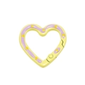 Yellow and purple heart-shaped spring clasp ring with polka dots for DIY keychains - Yellow Base