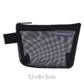 Portamonete triangolare in rete di nylon nero con cerniera, misura 12x8x3cm - 12×8×3cm / Nero