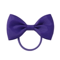 Chic purple grosgrain ribbon bow hair tie for girls with elastic band hair accessory - Purple