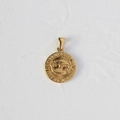Pisces zodiac coin pendant in 18K gold plated titanium steel with relief engraving - L03 Koi Coin