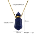 Deep blue lapis lazuli hexagonal prism perfume bottle necklace in 14K gold plated finish - Lapis Lazuli