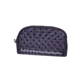 Portable black heart mesh makeup bag with zipper closure for travel storage - Semicircle (Black Heart) / Black Mesh Black Heart
