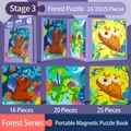 Level 3 forest animal magnetic puzzle book for kids with 16, 20 and 25 pieces - Level 3 Forest [3-in-1 Magnetic Book] 3Y+
