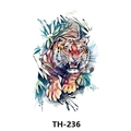Waterproof tiger tattoo sticker TH-236 featuring vibrant watercolor art with bamboo - Th-236 / 210*148mm