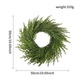 Green Norfolk pine wreath for Christmas, 19.69 inch artificial pine needles, 310g weight - 50cm Wreath (310g)