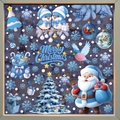 Blue and white Christmas window stickers featuring Santa Claus, snowflakes and trees - 4-Pack Set BQ533+535+536+542