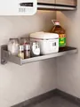 Space gray aluminum kitchen wall shelf 25x40cm for spice jars and appliances - Wider Style / 25x40cm