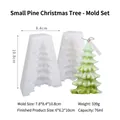 Christmas tree silicone mold for DIY candles and aromatherapy crafts with clear results - Small Needle Pine-Clamshell / White Semi-Transparent