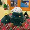 Plush Christmas tree and white rabbit set for festive holiday home decor and gifting - Green Tree Puppy / 30cm