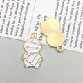 Cute white mummy enamel charms with golden texture for DIY jewelry making - Halloween Zombie/Mummy (12*22mm)