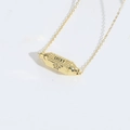 Goldene Vintage-Halskette mit zylindrischem Anhänger, Lucky Star Gravur für Damen - LUCKY