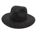 Eleganter schwarzer Strohhut mit schimmernden Pailletten für Sonnenschutz und Strandurlaub - Schwarz