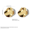 Minimalist gold-plated stainless steel wave hoop earrings with a modern 24.6mm diameter - Stainless Steel Wavy Disc Earrings