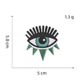 Embroidered evil eye patch in blue and white with detailed dimensions 5.8x5cm - Evil Eye Patch 7#