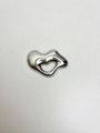 French vintage silver irregular fluid heart brooch in high-polished stainless steel finish - 33 Silver Irregular Hollow (XZ0023)