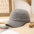 Detailed texture of dark grey wool blend knitted baseball cap with thick knit pattern - M (56-58cm) / Light Gray