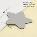Graue Stern-Haftnotizen aus PET, wasserdicht und transparent, 50 Blatt in 7,3x7,3 cm - Grauer Stern 50 Blatt