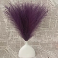 Artificial deep purple pampas grass bouquet in a modern white ceramic vase for home decor - Dark Purple