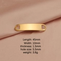 Conector rectangular dorado de acero titanio 45mm sobre un fondo de seda rosa suave - 45*10mm / Dorado