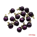 3D purple eggplant alloy pendant with gold hook for DIY jewelry making, 16x10mm size - Purple Fruit 16*10mm