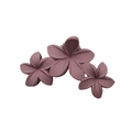 Matte mauve frangipani flower hair claw clip with three-blossom design for women - Matte Dark Purple