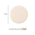 Creamy white 11cm round silicone coaster with heat resistant non-slip texture - Coaster / Diameter 11cm / Off White