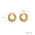Orecchini a goccia placcati in oro minimalisti con diametro 1,8 cm e peso 8,4 g - Design a Goccia d'Acqua (款式3)
