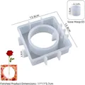 Moule carré en silicone pour vase avec trou pour loisirs créatifs en résine et plâtre - Moule de Vase Carré