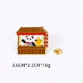 Cartoon panda hot pot enamel pin with gold plating and colorful detailed design - Apron Panda Hotpot Stall
