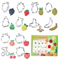 Juego de 12 moldes para galletas de acero inoxidable con formas de frutas y caja FDA - Juego de 12 Tema Frutas