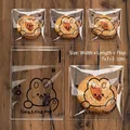 Detail von 7x7cm selbstklebenden Plastiktüten mit Bärenmotiv für Gebäckverpackungen - 7*7+3cm (100 Stück)