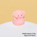 Macro detail of a 30mm cute pink resin pig figurine with 13.6g weight specifications - Greedy Pink Pig