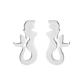 Elegant silver mermaid-shaped stud earrings for women with minimalist metal finish - Mermaid / Steel