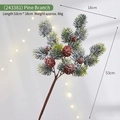 Artificial pine branch with snowy needles and pine cones, Christmas decor, 53cm x 18cm - Large Pinecone Snowy Branch