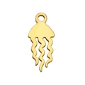 Golden jellyfish pendant charm with polished metallic finish and top loop for DIY jewelry - Golden Jellyfish