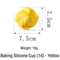 Yellow rose shaped non-stick silicone baking cup for cake molds, 7.5cm floral design - Sun Shape-Yellow