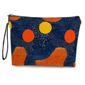 Borsa da trucco blu scuro con motivi geometrici astratti e cinturino da polso - Montagna Stellata Astratta Blu Notte (Stile 3)