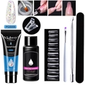 Set per extension unghie 7 pezzi con gel glitterato naughty girl e attrezzi - Set Gel Estensione 15ml + Soluzione 30ml / Ragazza Birichina Glitter (PGS006)