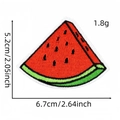 Dimensioni dettagliate della toppa ricamata anguria, misura 6,7 cm x 5,2 cm - Toppa Anguria 2#