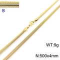 Collana a catena piatta a serpente color oro, gioielli in acciaio al titanio 500x4 mm - Oro 4mm Larghezza 500mm Lunghezza(KN203534-Z)