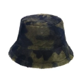 Cappello da pescatore in finta pelliccia di coniglio mimetico per calore invernale - Mimetico Verde Scuro (A)