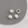 Silver daisy spacer beads with zircon accents for jewelry making and bracelets - 2# Daisy Shape / 7x5mm / Silver