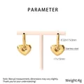 Parametri dettagliati delle dimensioni degli orecchini a cuore in acciaio 18K - Oro (KE117849-Z)