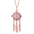 Collier diffuseur attrape-rêves or rose avec bille blanche et pendentifs plumes - Attrape-rêves Or Rose Balle Blanche (13)