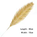 Golden glitter artificial feather leaf for Christmas tree decor, 40cm x 10cm size - Gold Feather Shaped Leaf (40x10cm)
