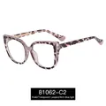 Montura de gafas cat-eye en caqui y leopardo transparente con filtro de luz azul - Caqui/Carey Transparente