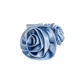 Elegante elastico per capelli in raso blu a forma di rosa con texture in seta liscia - Azzurro