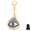 Portachiavi occhio blu creativo in oro con ciondolo a goccia e cristalli lucidi - Stile Ciglia Goccia d'Acqua